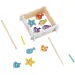 Holz Magnet Angelspiel mit Fischen und 2 Angelruten