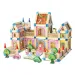 Holzfarbenprächtiges Schloss-Spielset mit Zubehör Bild 2
