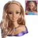 Kämmbarer Puppenkopf mit blonden Haaren, Lockenwicklern und Zubehör Bild 1