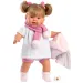 Llorens: Alexandra, 42 cm weinende Puppe mit Schnuller und rosa Bommel-Schal Bild 3