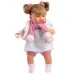 Llorens: Alexandra, 42 cm weinende Puppe mit Schnuller und rosa Bommel-Schal Bild 1