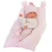Llorens: Bimba neugeborenes Mädchenpuppe mit Kissen, Strickmütze 35cm