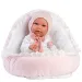 Llorens: Mimi 42 cm weinendes Mädchenpuppe in rosa Kleidung mit Wiege Bild 1