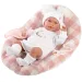 Llorens: Mimi Llorana 42cm weinendes Neugeborenes mit kariertem Bett Bild 1