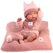 Llorens: Nica neugeborenes Mädchenpuppe in rosa Kleidung mit Kissen 38cm Bild 1