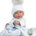 Llorens: Tino 43 cm großer neugeborener Junge mit blauer Babydecke, Schnuller und 3 verschiedenen Kleidungsstücken Bild 3