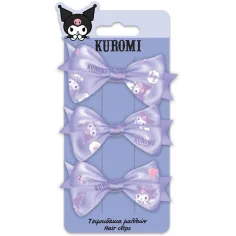 Luna: Kuromi 3-teiliges Haarklammer-Set mit Schleife Bild 1