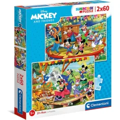 Mickey Maus Supercolor 2-in-1 Puzzle 2x60 Teile - Clementoni Bild 1