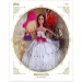 Modepuppe mit Haarsträhnen und Accessoires in weißem Kleid, 30 cm