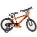 R88 16” Kinderfahrrad mit Flaschenhalter und Stützrädern in orange-schwarz – Dino Bikes Fahrrad Bild 1