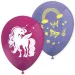 Regenbogen-Einhorn-Muster lila-rosa Ballon 8er Set