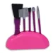 Rosa 7-teiliges Beauty-Set mit Schminkpinseln, Haartrockner und Zubehör. Bild 4