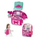 Rosa tragbarer 2-in-1 Schönheitstisch Spielset im Rucksack Bild 2