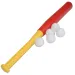 Rotes Kunststoff-Baseballschläger-Set mit Bällen 56cm Bild 1