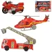 S.O.S. Station: 3-teiliges Feuerwehrfahrzeug-Set mit Hubschrauber Bild 1