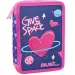 Space Heart: Ausklappbares rosa und lila zweistöckiges gefülltes Federmäppchen 15x21x5cm