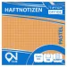 Spirit: Kariertes pastelloranges 100-Blatt-Haftnotizblock 75 x 75 mm