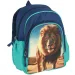 Spirit: Löwenmuster blauer abgerundeter Schulranzen, Rucksack 24x13x31cm Bild 1