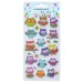 The Littlies: Eulenmuster 3D Puff-Aufkleber-Set auf 10x22cm Bogen