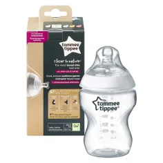 Tommee Tippee: Closer To Nature transparente Babyflasche 260ml (0 Monate+) Bild 2