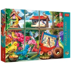 Vögel hinter dem Fenster 1000-teiliges Premium Plus Quality Puzzle – Trefl Bild 1