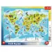 Weltkarte mit Tieren 25-teiliges gerahmtes Puzzle - Trefl