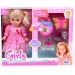 Zopf-Puppe mit Tiara und Zubehör 25cm
